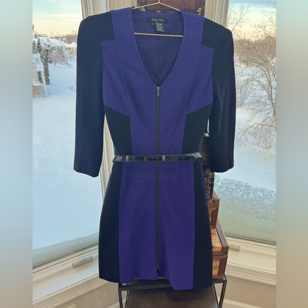 Color-block black/purple Etcetera dress